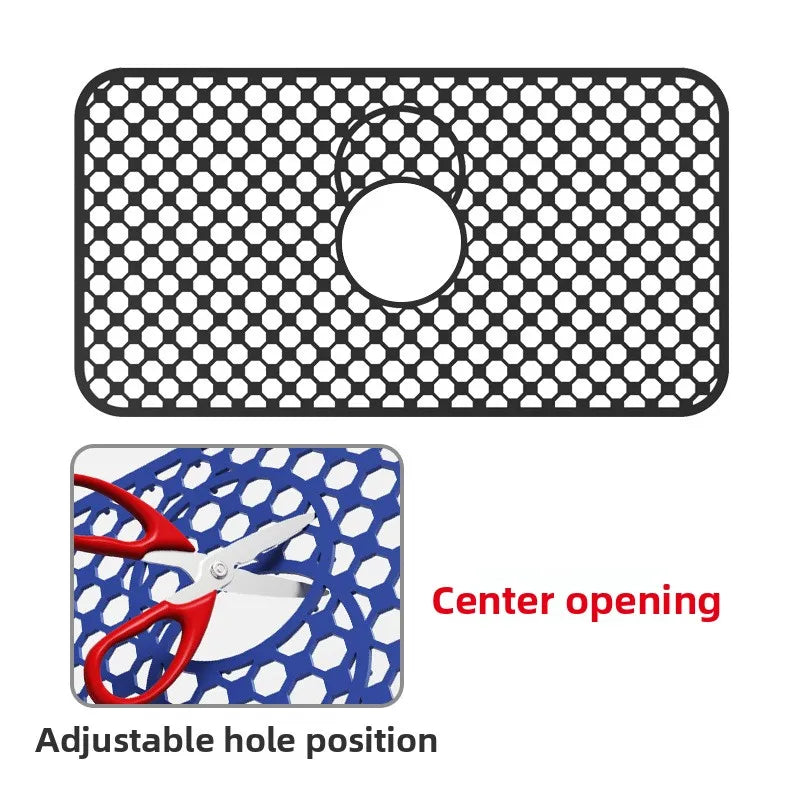 Sink Silicone Mat Anti-Scratch Honeycomb Pad Dishwashing Basin