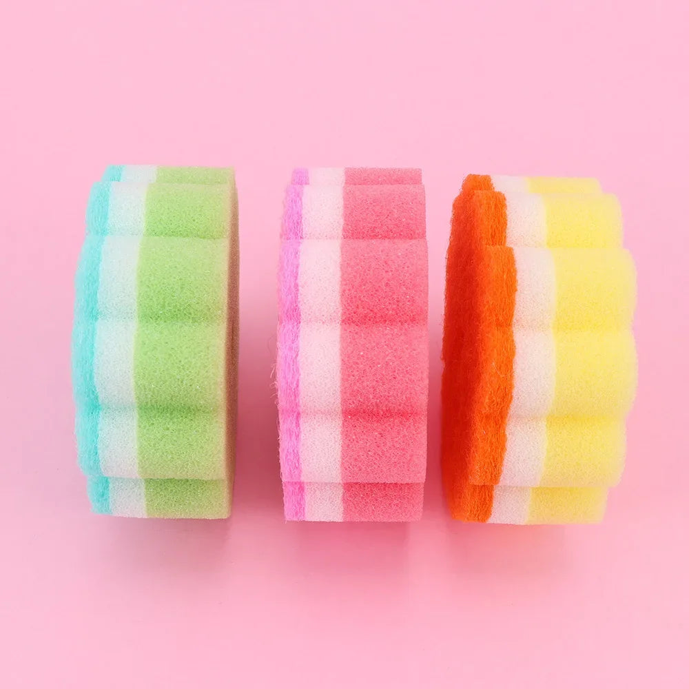 Practical Sponges Scouring Pads Flower Shape Sponge Brush