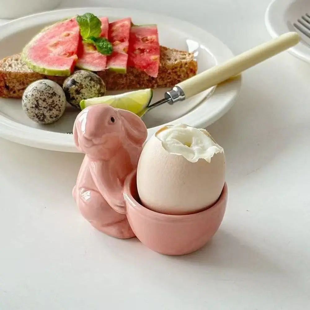 Ceramic Egg Cup Creative Egg Organizer Rabbit Egg