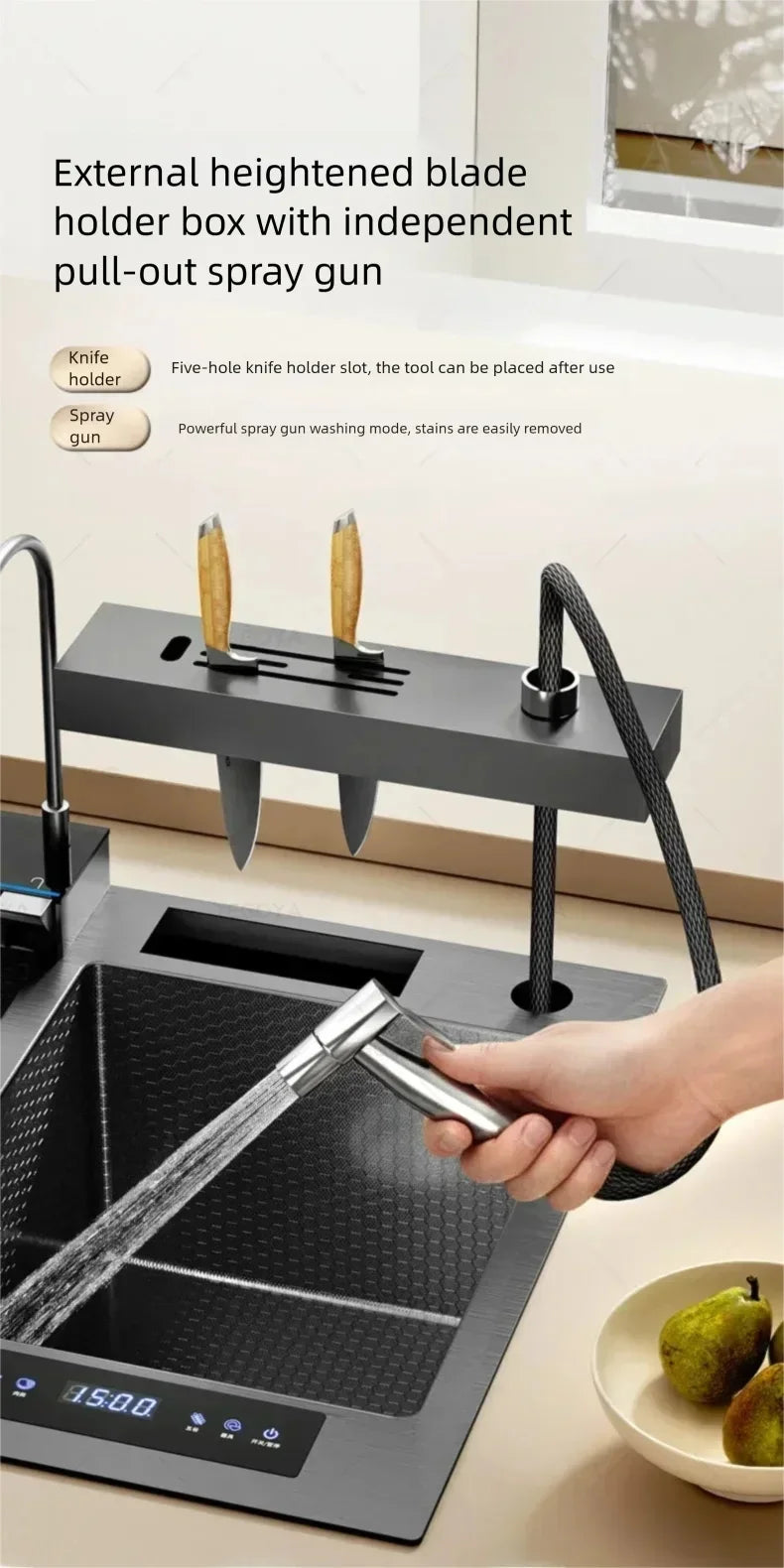 Stainless Steel 100x50cm Large Double Slot Sink Water