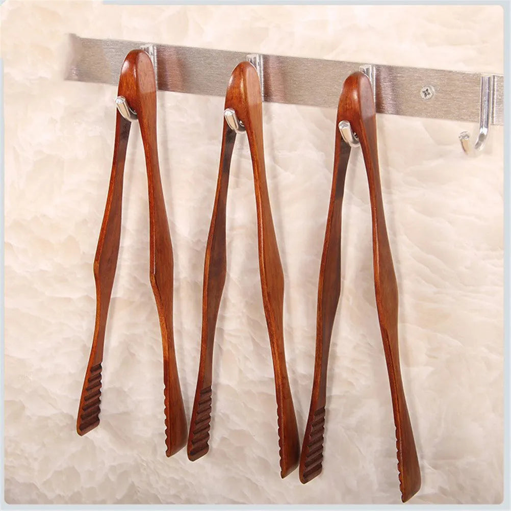 1pc Bamboo Cooking Tongs Food Bbq Salad Bacon