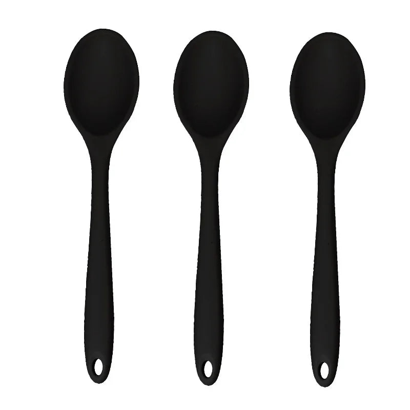 3pcs Silicone Spoon Mixing Soup Spoons Mixing Ladle