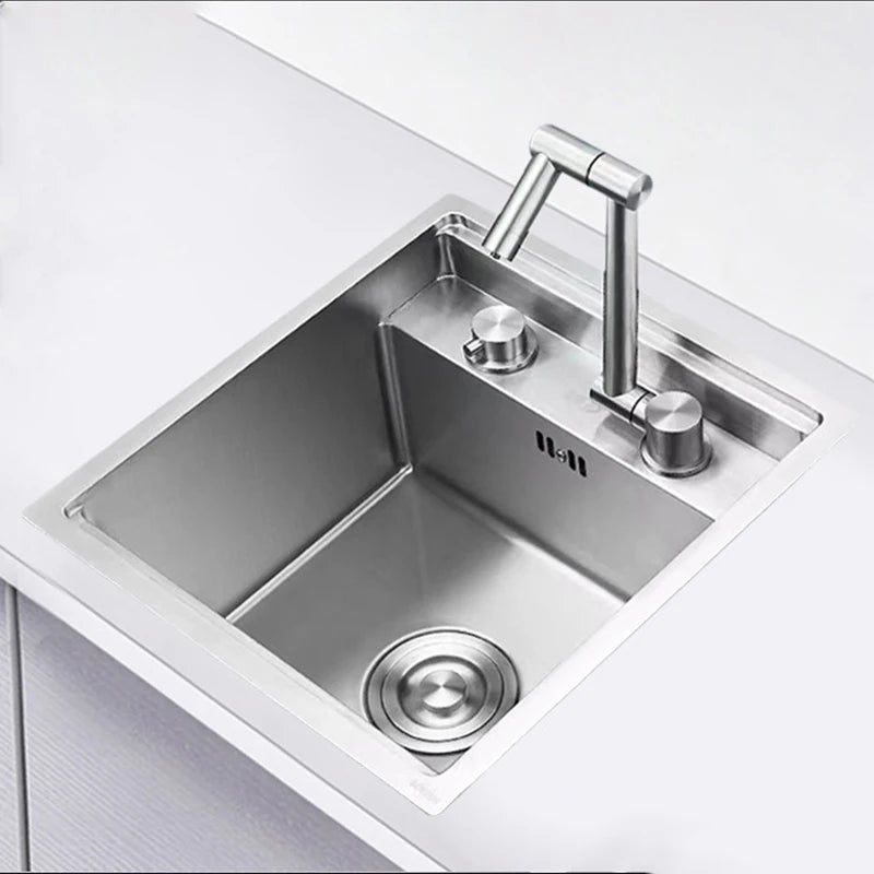 Nano Hidden Bar Sink Black Folding Faucet Silvery