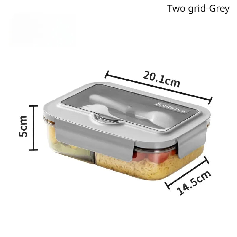 Lunch Box Tableware Office Workers Square Divided Microwave