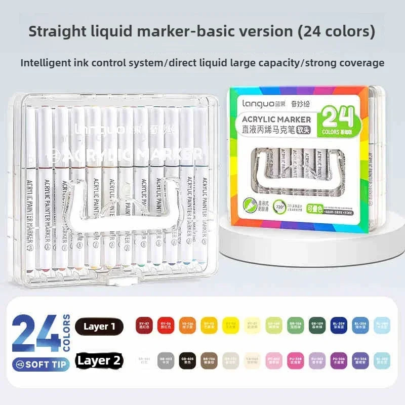 Languo 240/9 Colors Direct Liquid Acrylic Paint Pens