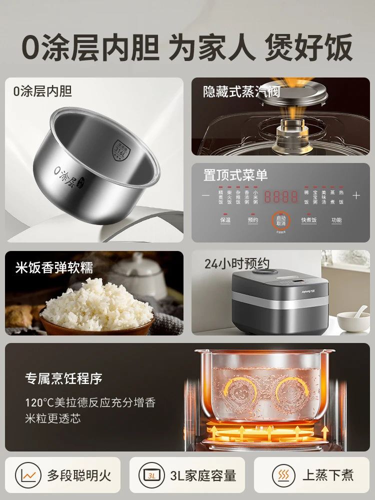 Joyoung Rice Cooker Coated Small Stainless Steel 4-6