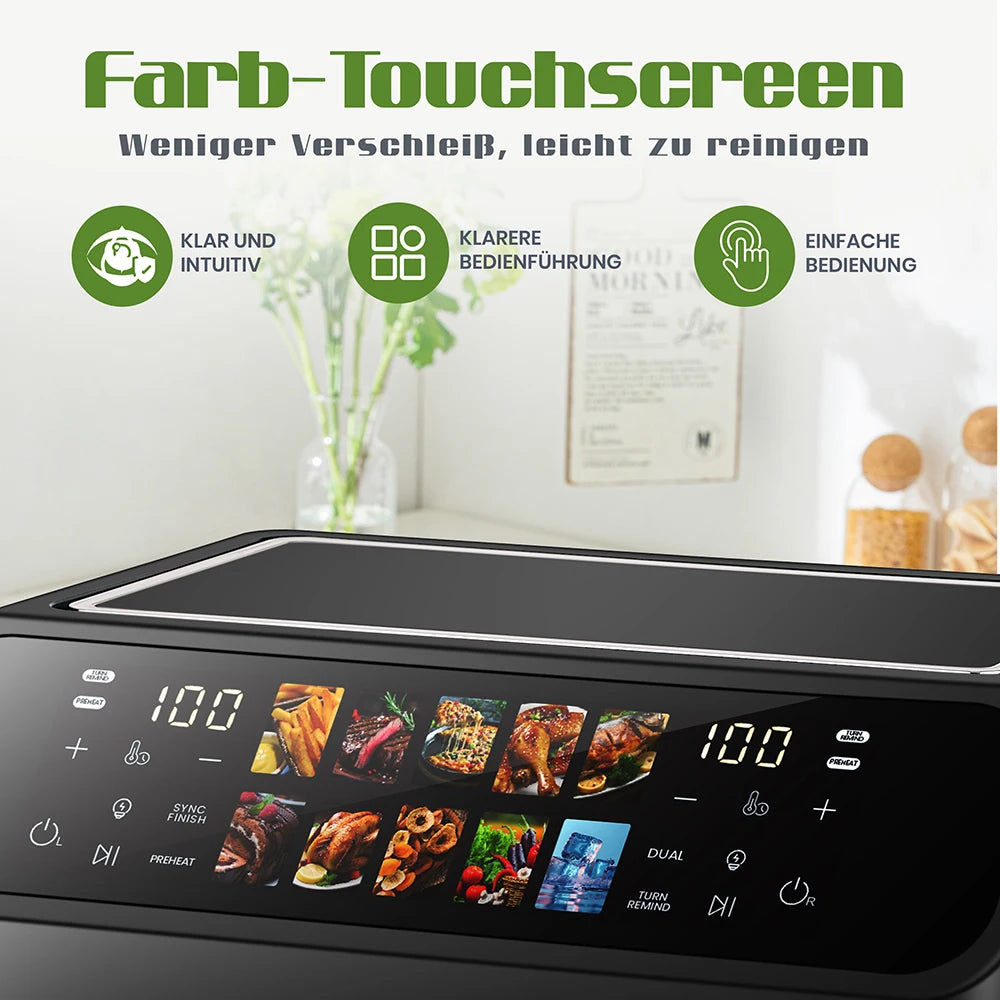 Air Fryer 10l Dual Basket Electric Oilless Cooker