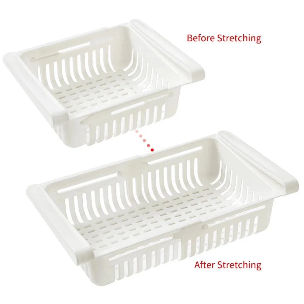 Refrigerator Drawer Organizer Pull Out Shelf Storage Organizer