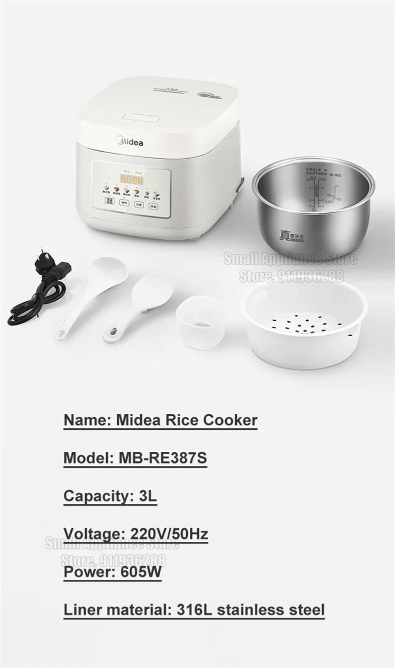 Midea Healthy Rice Cooker 3l No Coating Stainless