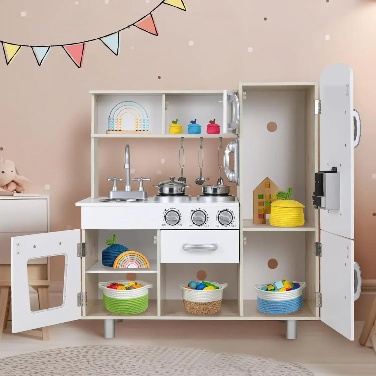 Wooden Play Pretend Play Lights Sounds Kids Ages