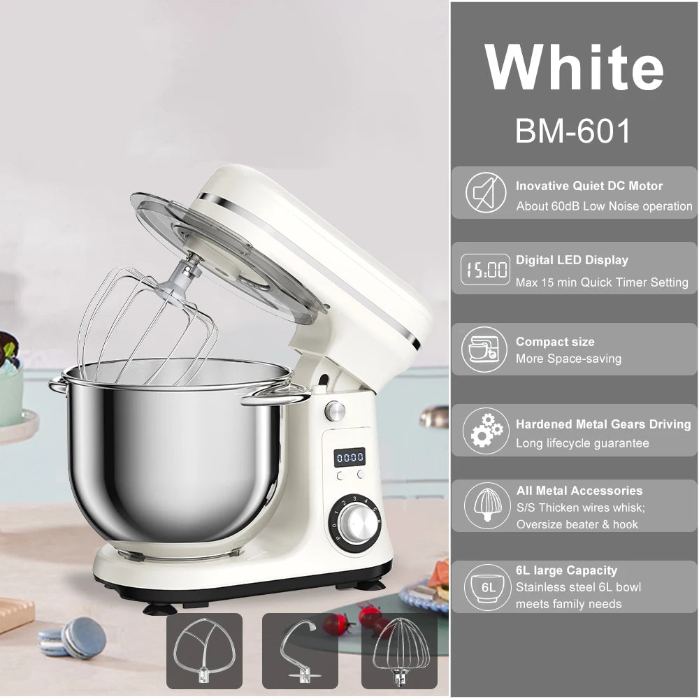 Biolomix 6-Speed Food Stand Mixer 1200w Dc Quiet