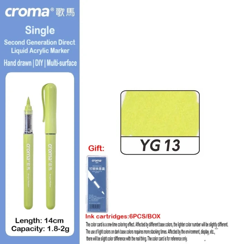 Croma 160/1 Colors Refillable Direct Liquid Acrylic Marker