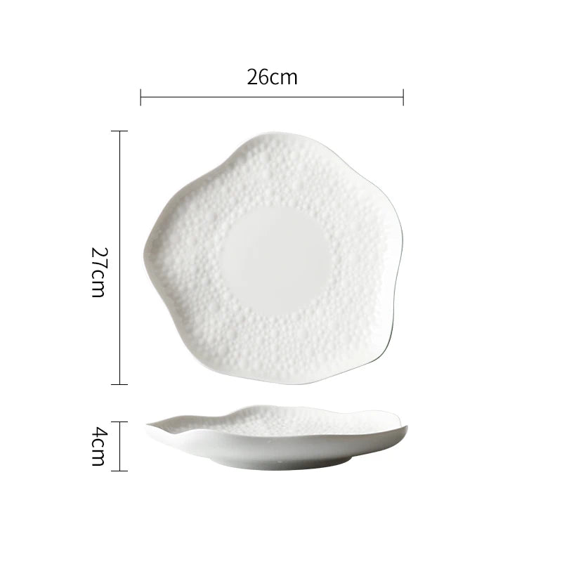 Ceramic Cooking Dishes Pasta Steak Plates Irregular Shape