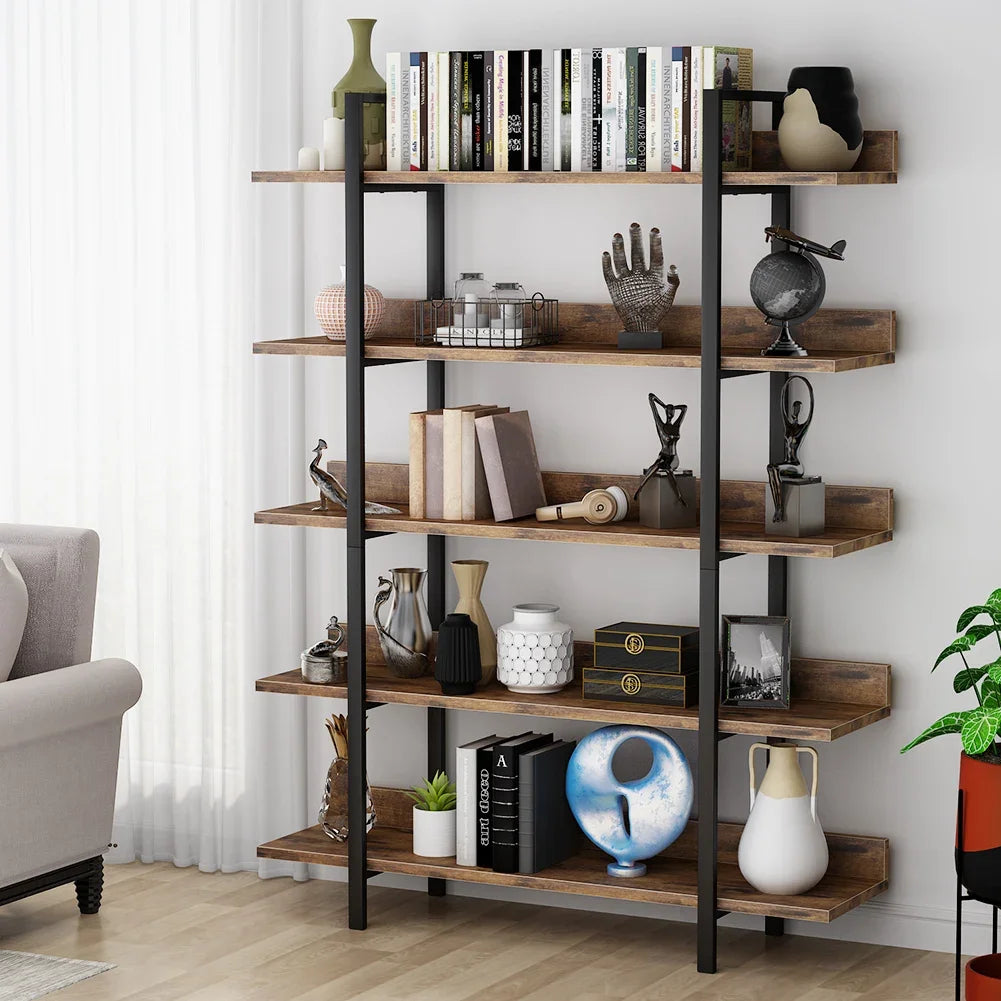 Tribesigns Bookshelf Storage Rack Standing Shelf Tier Industrial