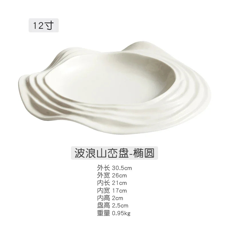 Special-Shaped Ceramic Artistic Conception Dish Featured Hotel