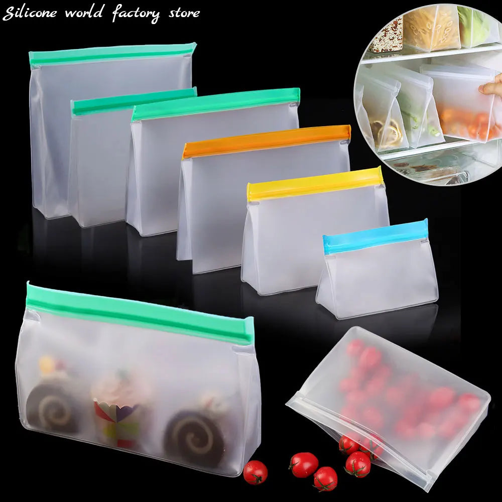 Silicone World Reusable Peva Food Bag Freezer Stand
