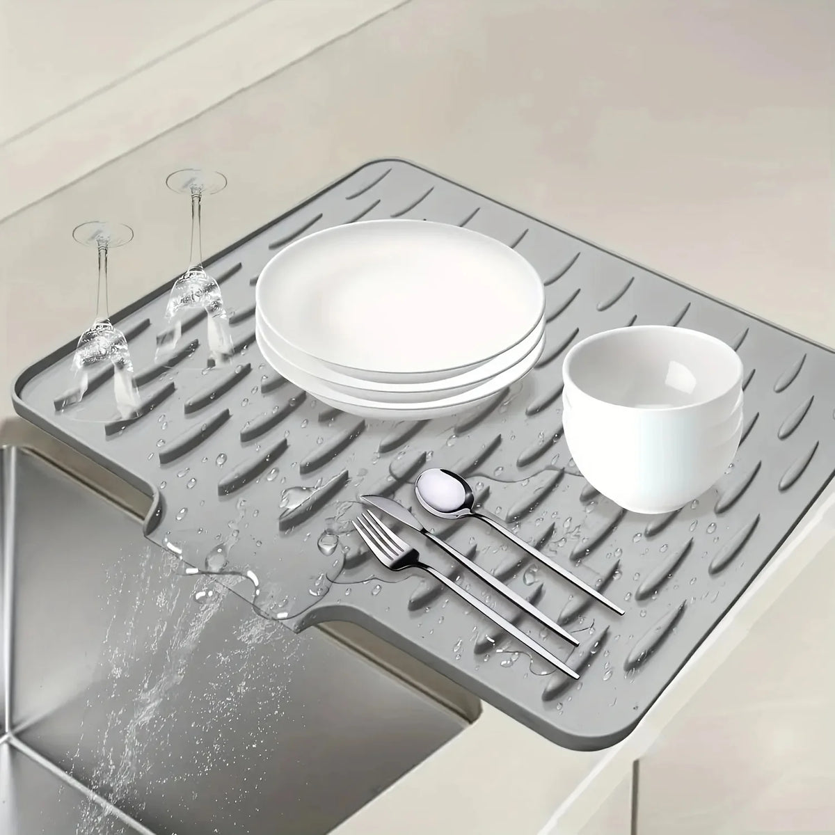 Silicone Drain Mat Built-In Drainage Design Easy To