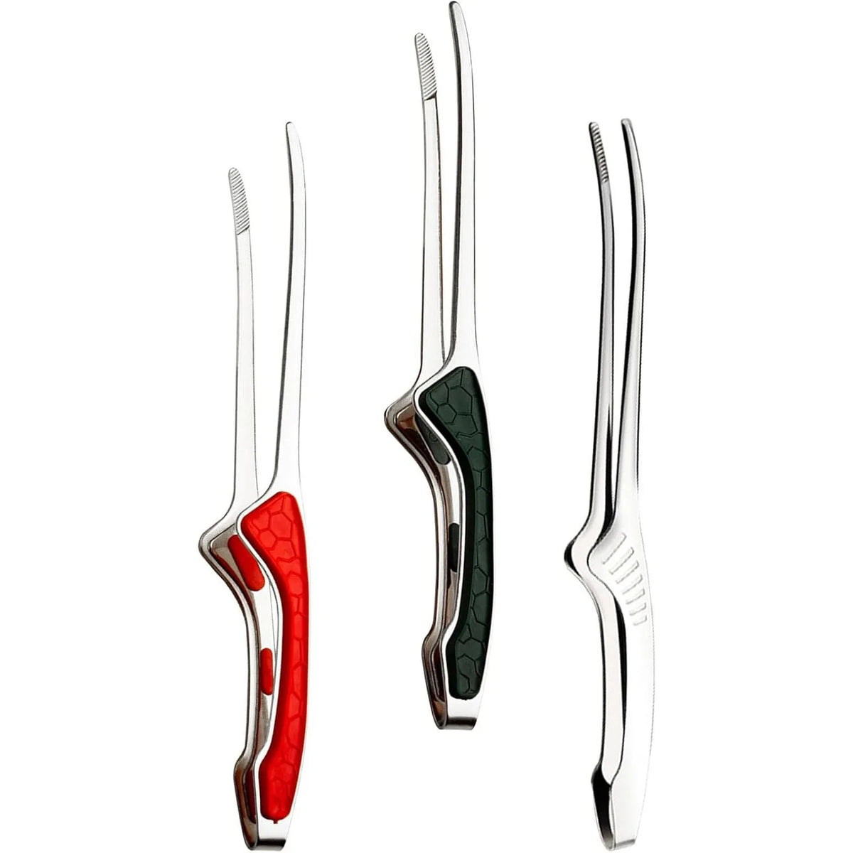Silver Stainless Steel Bbq Tongs Non Slip Easy