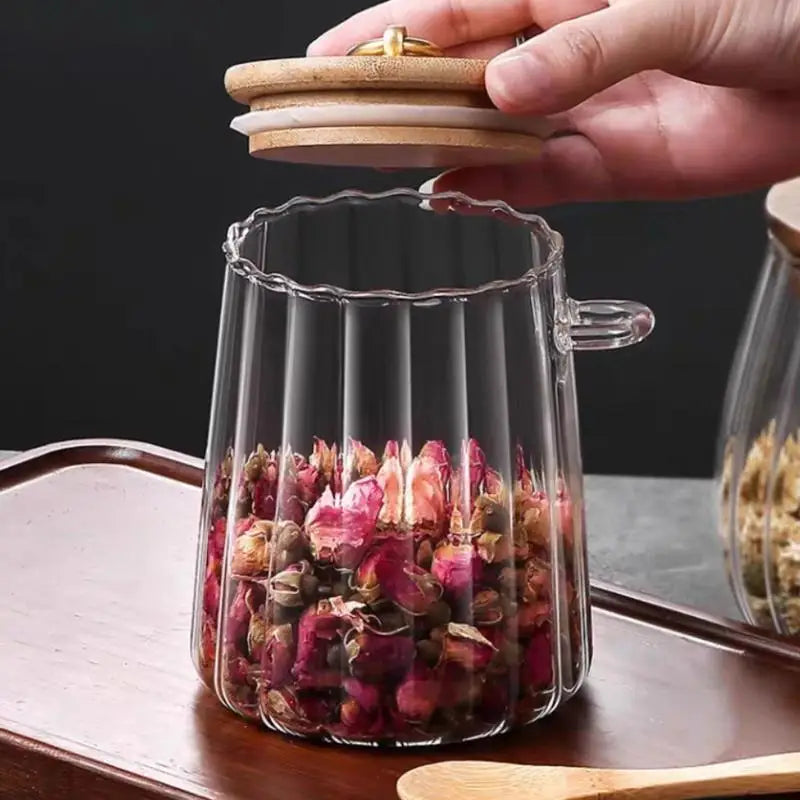 Airtight Food Containers Storage Pots Glass Jar Lid