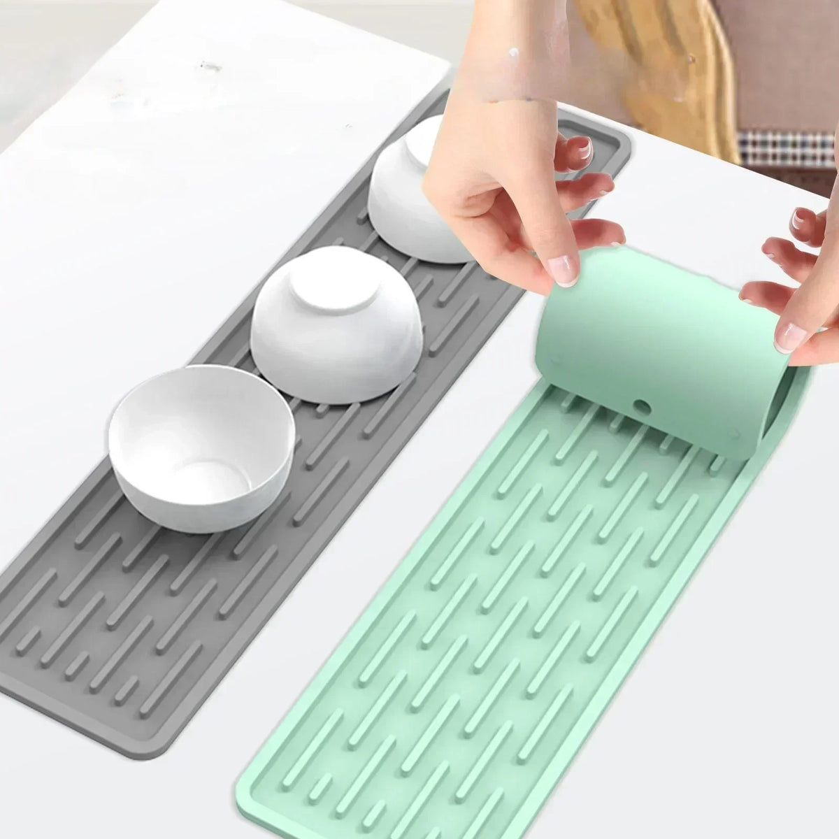 Silicone Dish Drying Mat Anti Slip Sink Storage