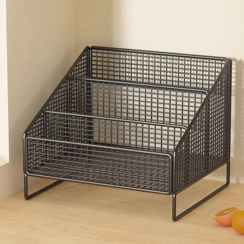 Sturdy Countertop Organizer Metal Basket Organizer Shelf Storage