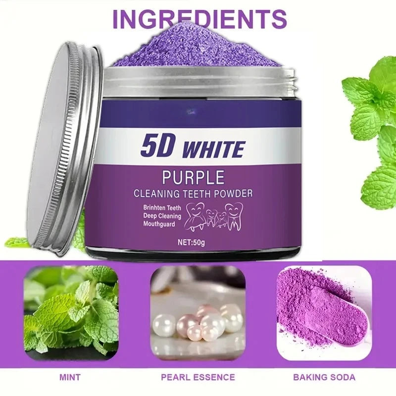 Purple Teeth Whitening Powder 50g - Deep Cleaning