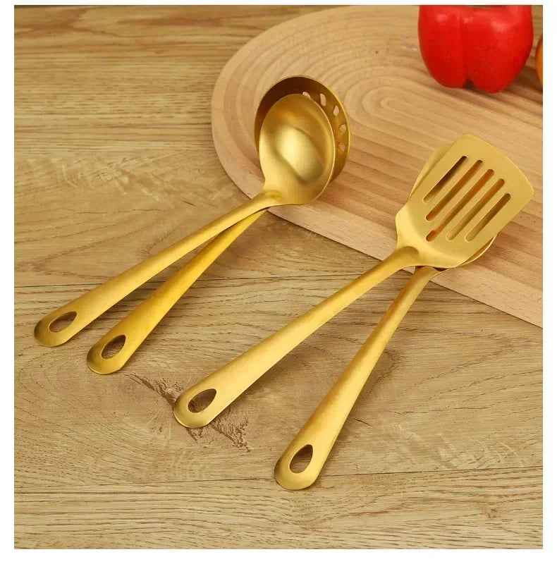 Gold Utensils Stainless Steel Cooking Cooking Spatula Slotted