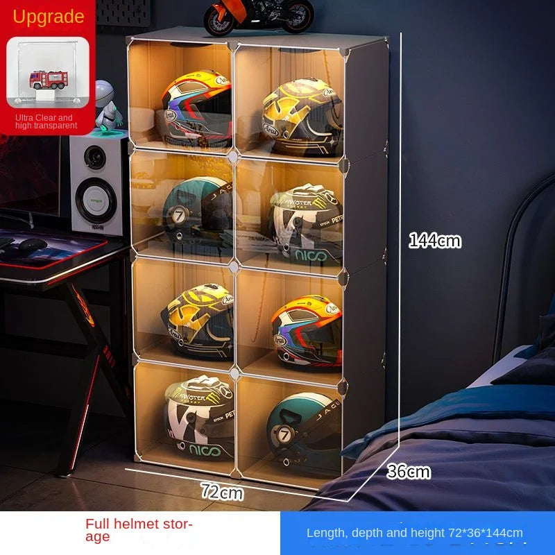 High Face Value Motorcycle Helmet Dustproof Storage Rack