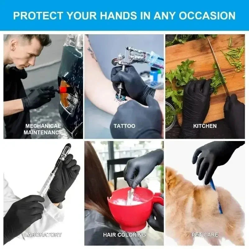 Gloves Disposible Latex Black Nitrile Pvc Gloves Housework