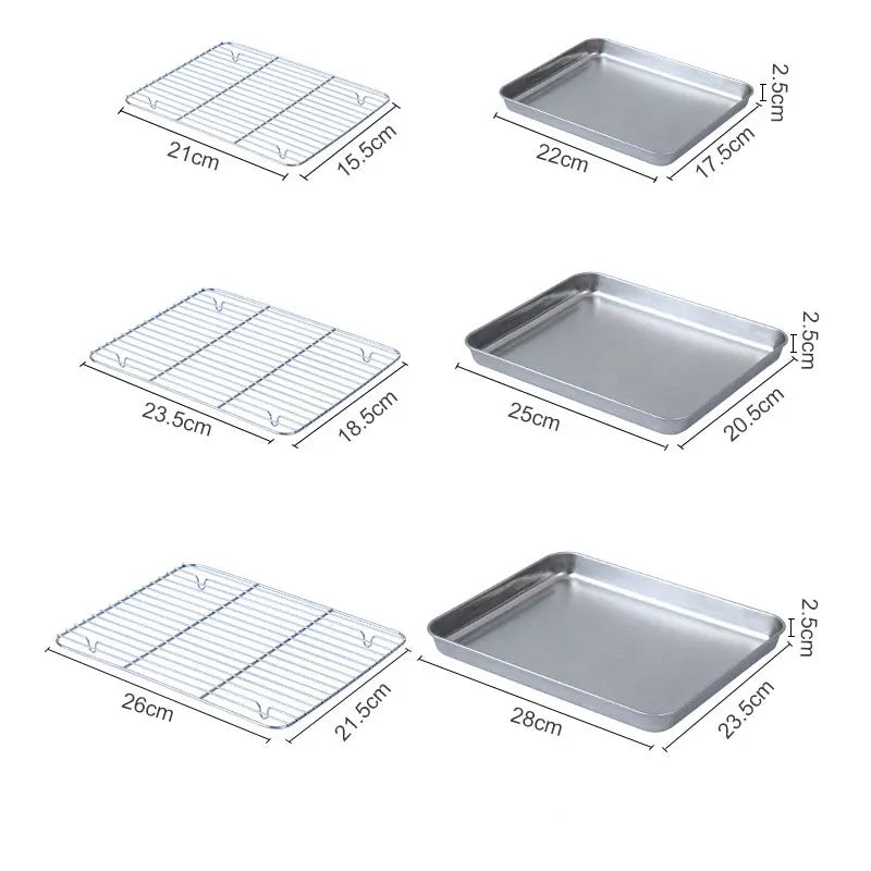 Stainless Steel Baking Tray Cooling Rack Grid Drying