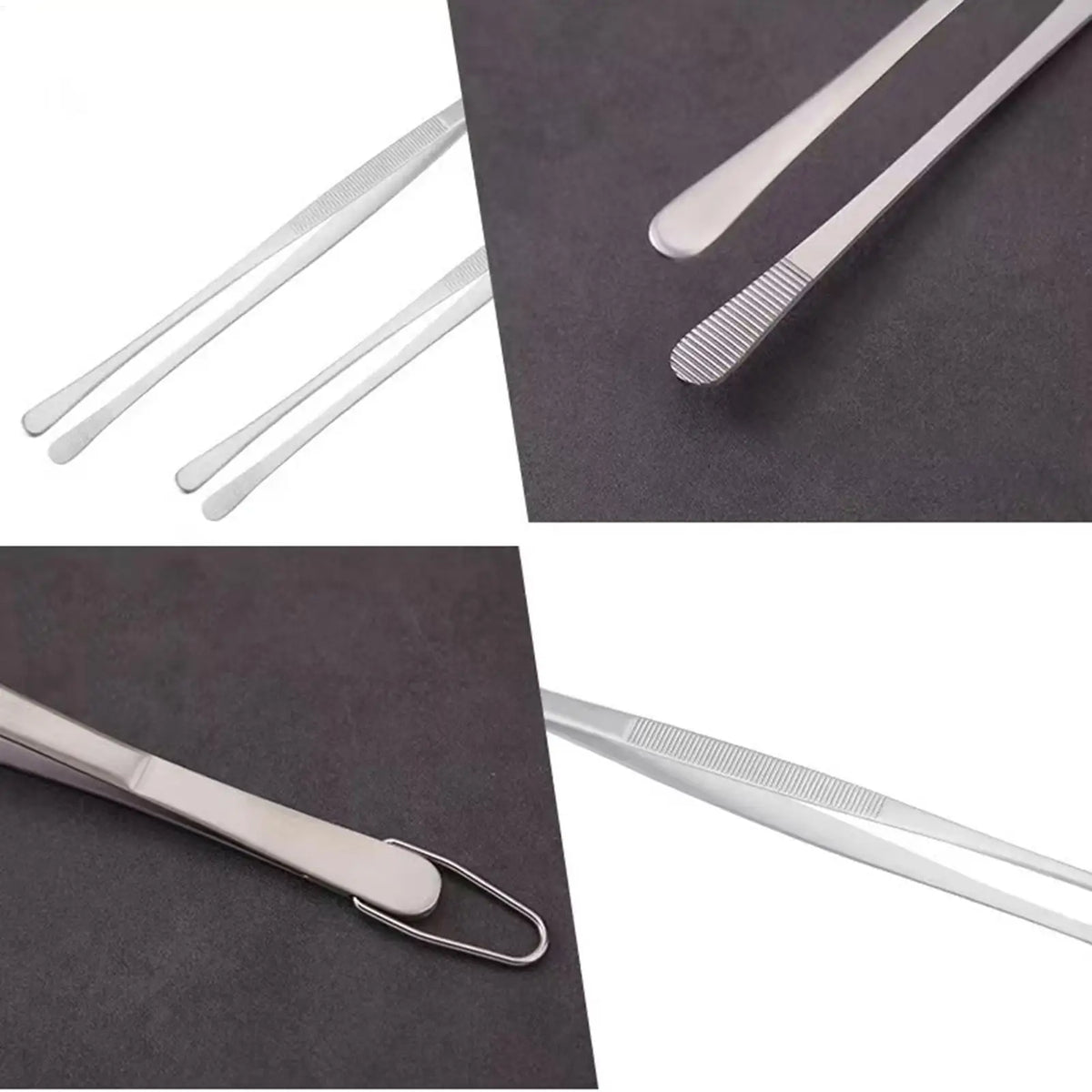 Long Cooking Tongs Stainless Steel Tongs Non-Slip Heat