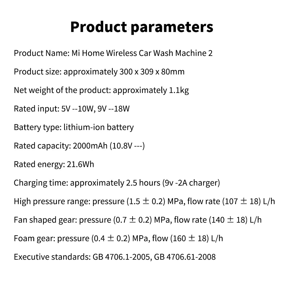 Original Mijia Wireless Car Washer 160l/H Large Water