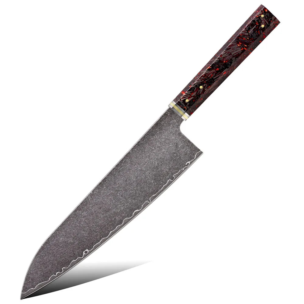 Knife 1-6pc Damascus 3-Layer Cladding Steel Knives Professional