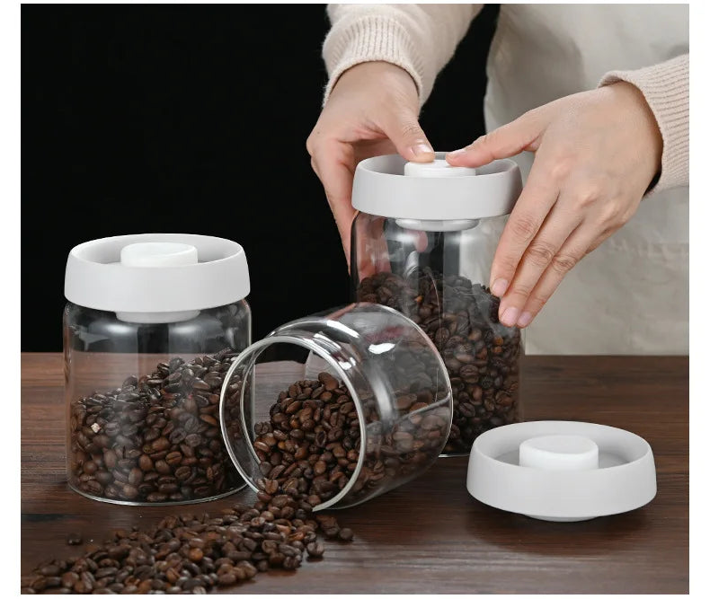 Coffee Beans Vacuum Sealed Tank Glass Sealed Jar