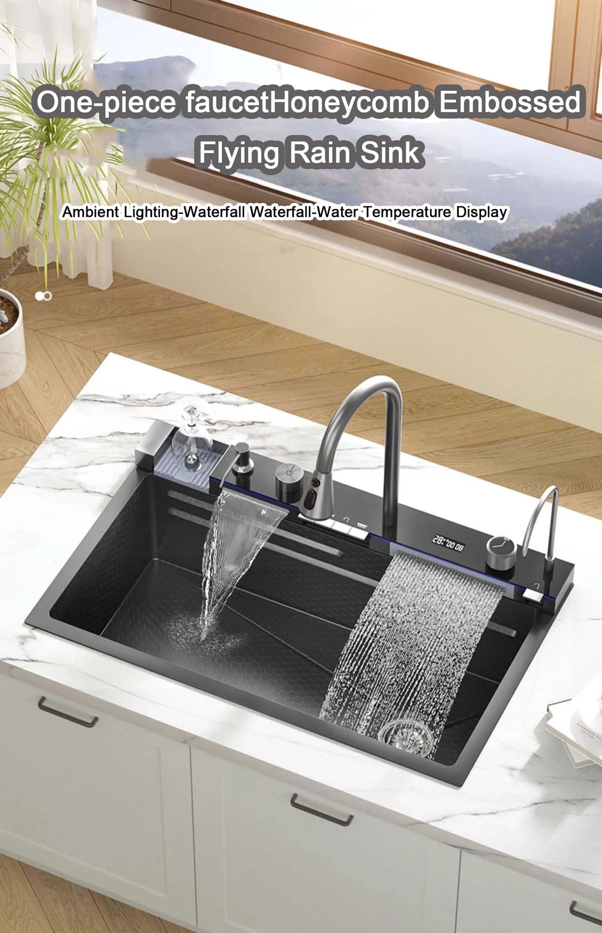 Integrated Waterfall Sink Honeycomb Technology Large Digitial