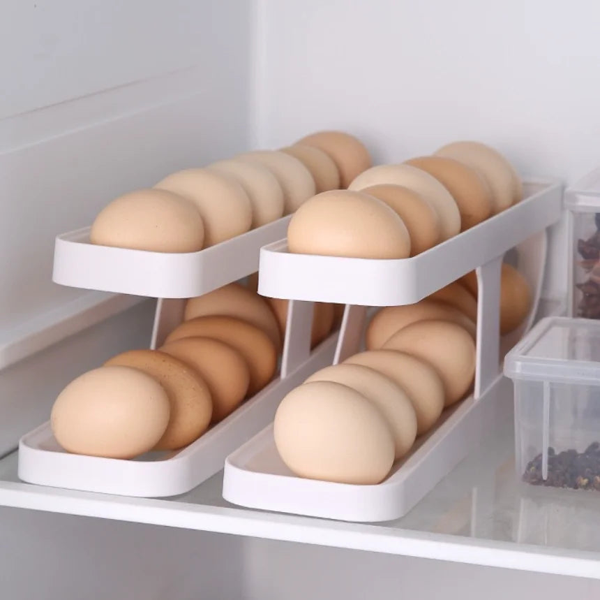 2-3 Tier Rolling Egg Storage Container Refrigerator Holds