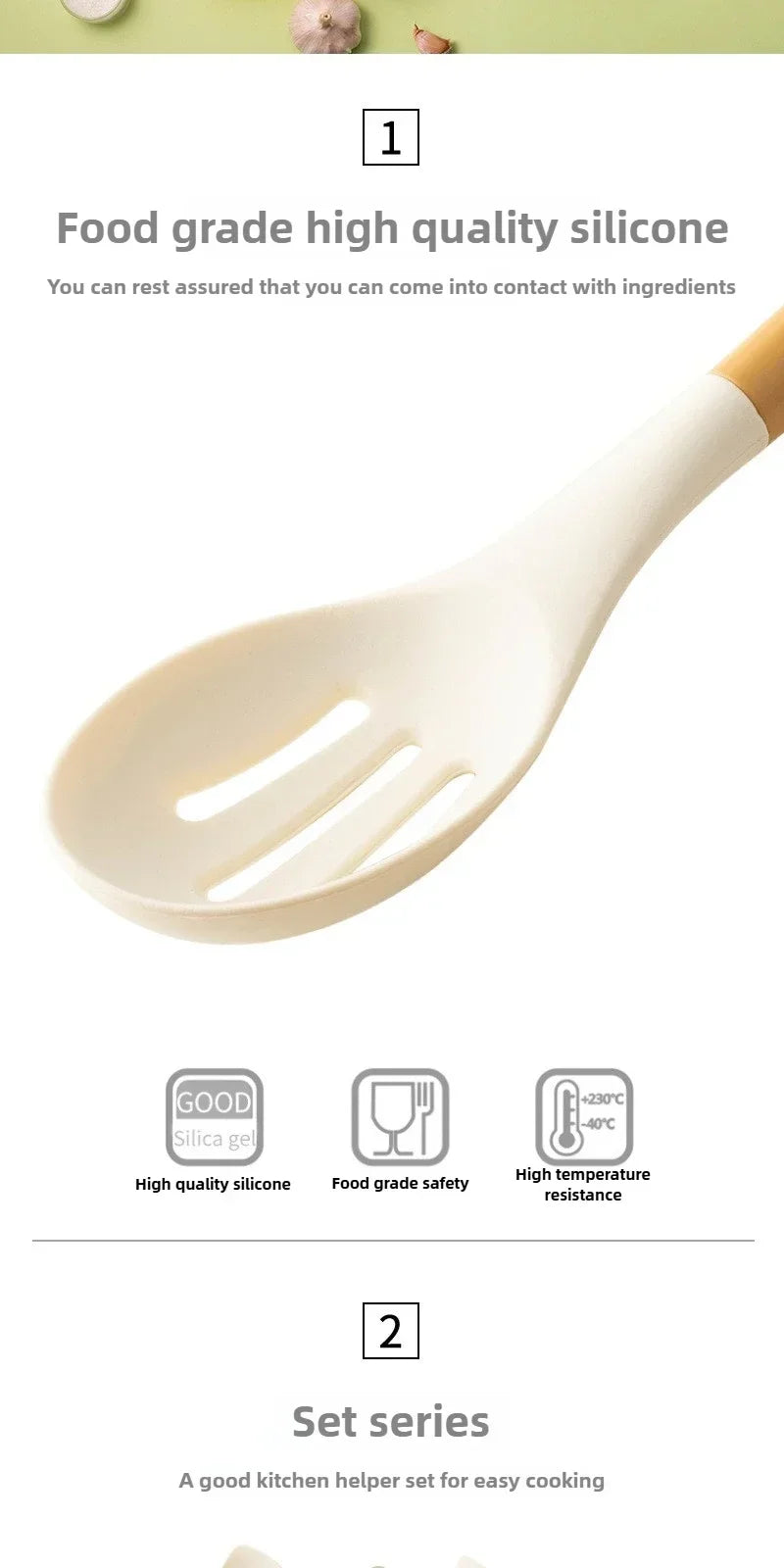 Silicone Cooking Utensils Turner Tongs Spatula Spoon Brush