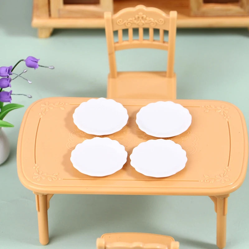 2pcs 12 Dollhouse Miniature Ceramic Plate Dessert Lace