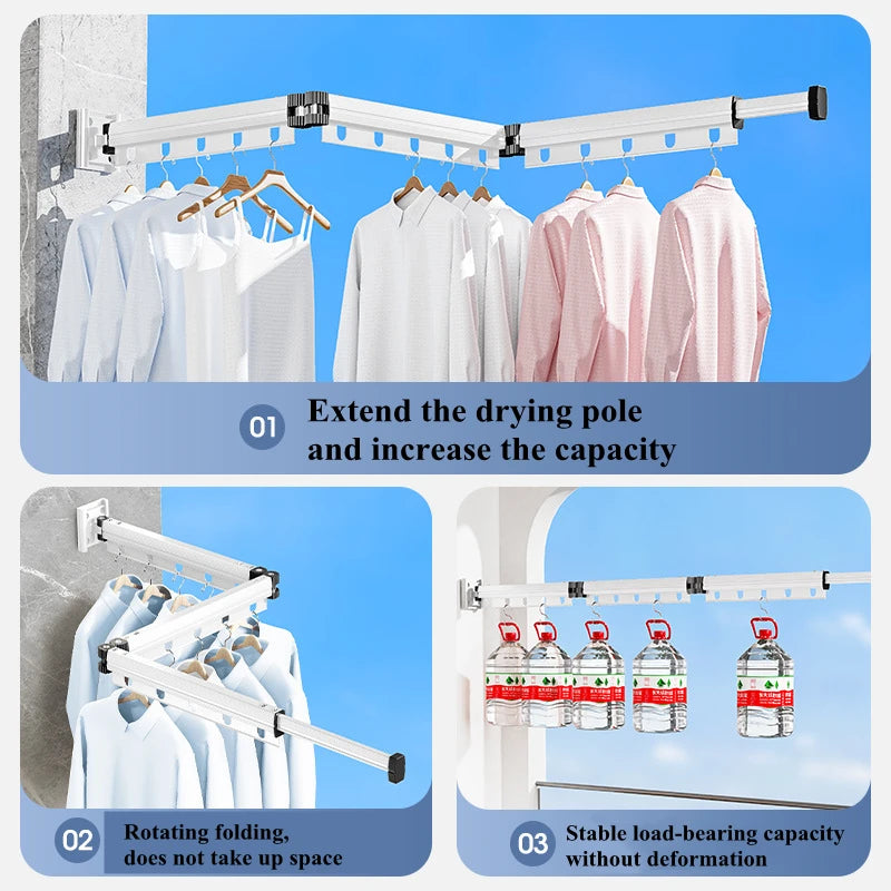 No Punching Folding Clothes Dryer Wall Mounted Drying