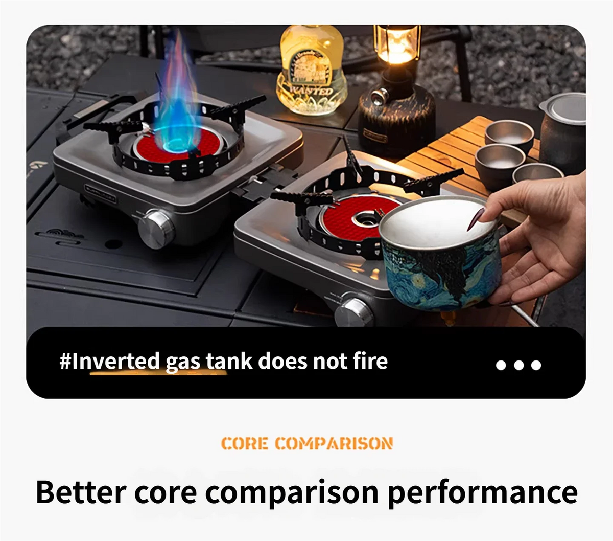 Buerk Camping Stove Gas Stove Dual Burner Foldable