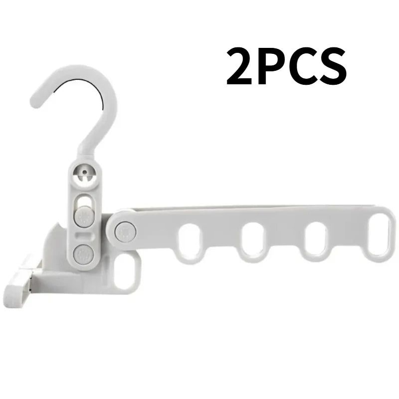 2pcs Hotels Foldable Clothes Drying Rack Five-Hole Multi-Function