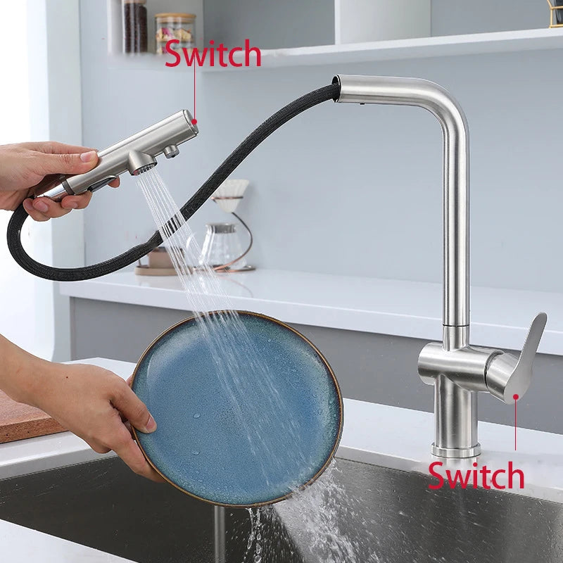 Pull Out Sink Faucet Two Model Stream Sprayer