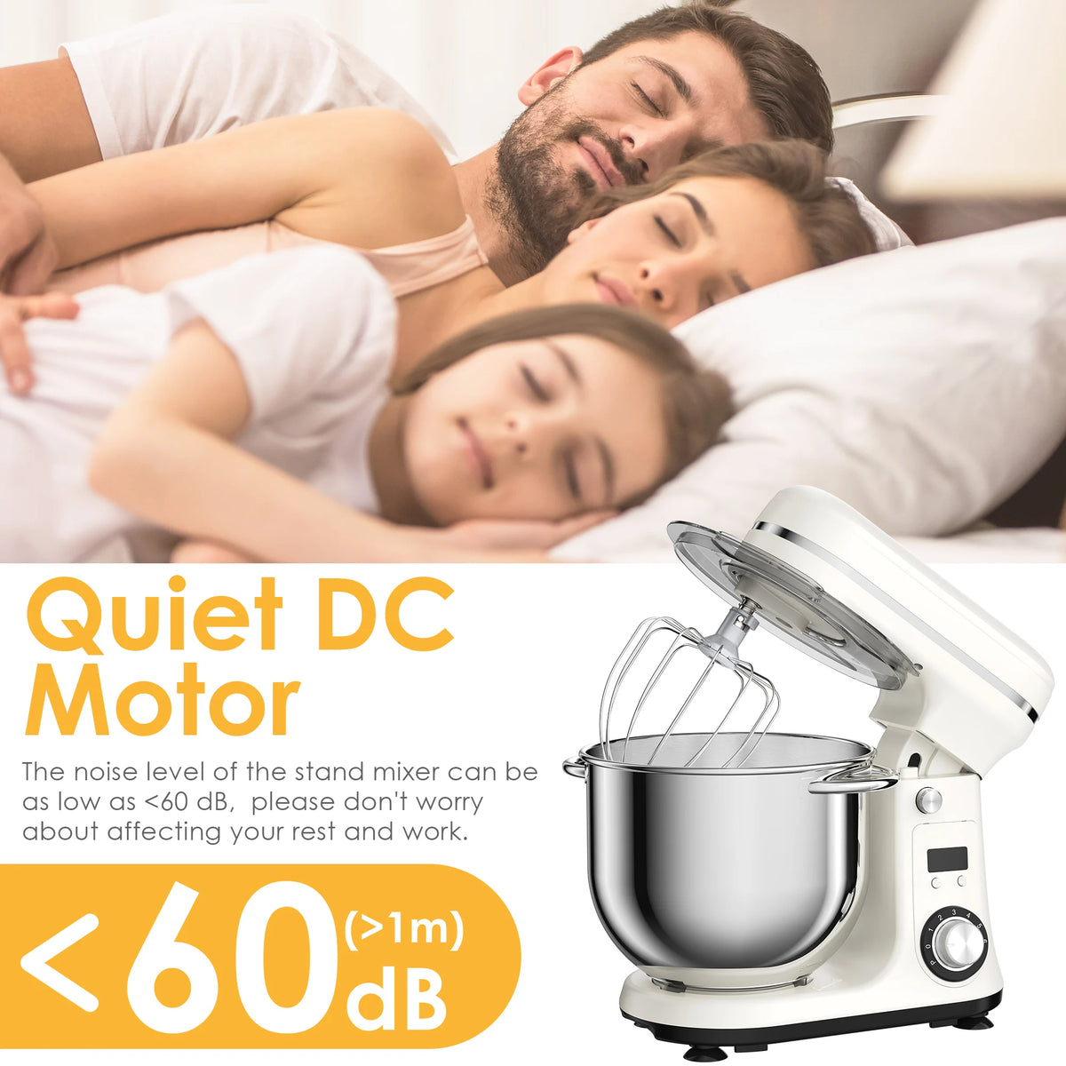 Biolomix Food Stand Mixer Blender Quiet Motor Cream