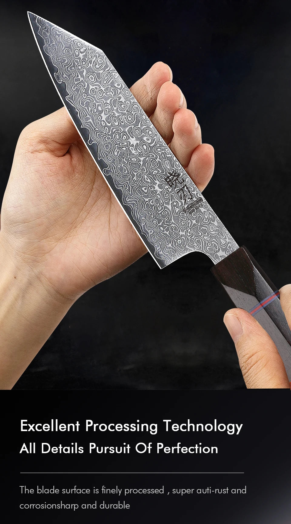 Utility Knife Damascus Professional Japanese Chef Knives Cut