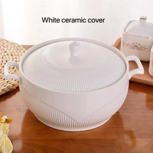Ceramic Soup Pot Nordic Phnom Penh White Round