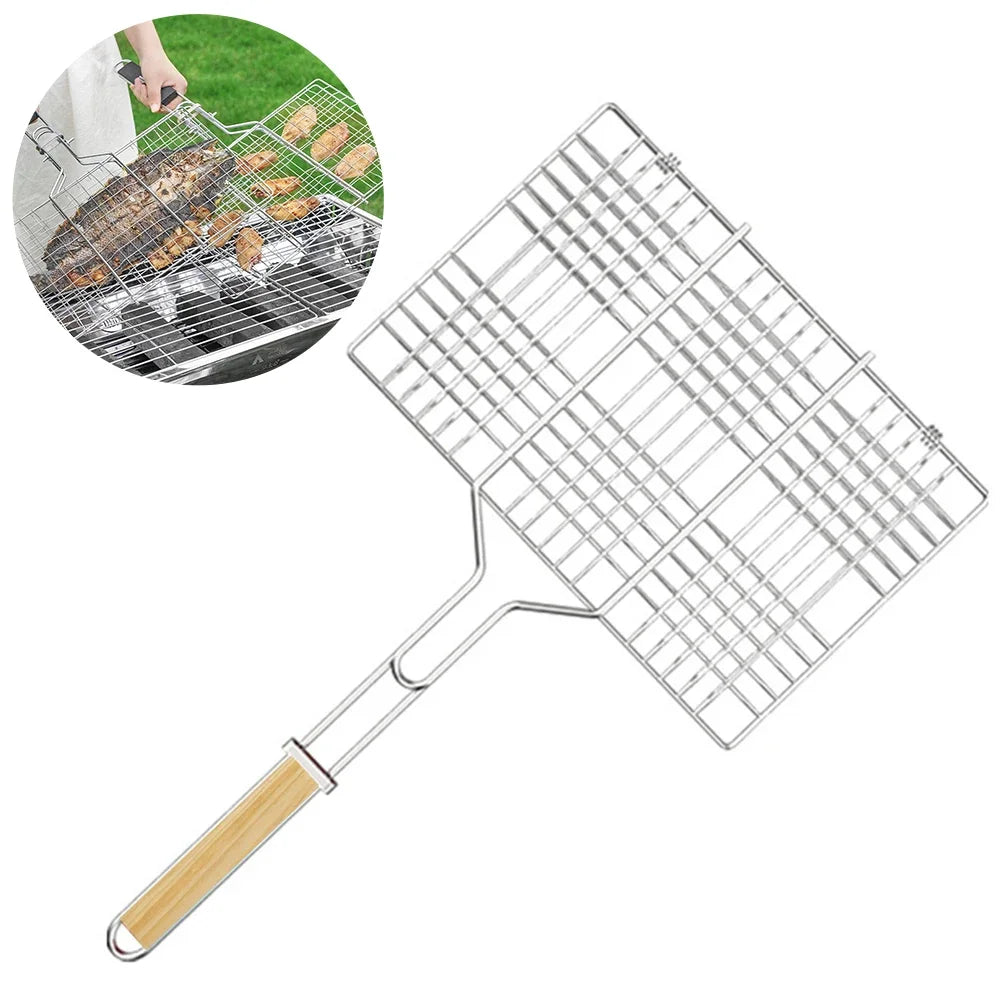 Folding Outdoor Camping Stainless Steel Bbq Rack Removable