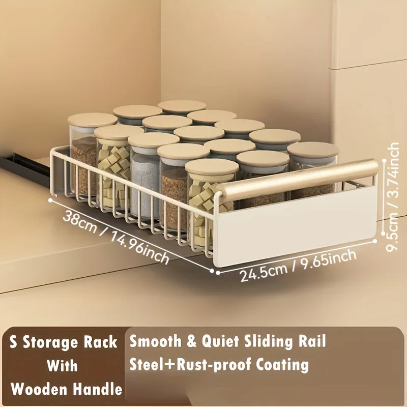 Space-Saving Drawer Organizer Pull Out Storage Rack Storing
