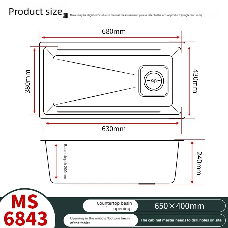316l Stainless Steels Sink Dish Wash Sink Left