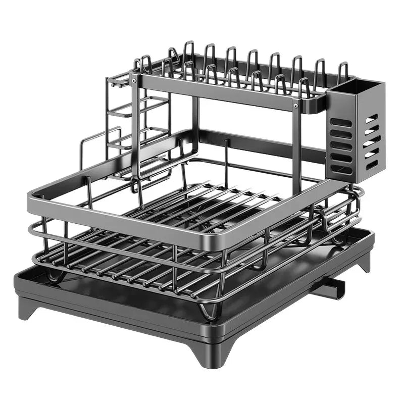 Adjustable Over-Sink Dish Rack Stainless Steel Drain Board