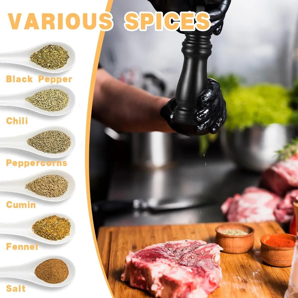 Wooden Pepper Grinder Mill Refillable Sea Salt Pepper